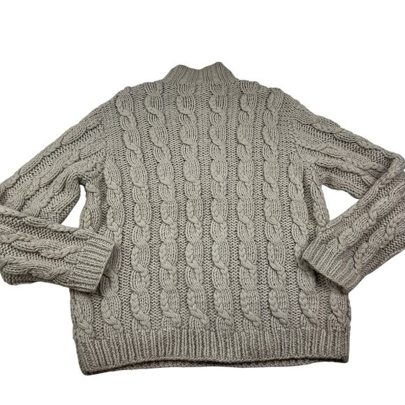Club Monaco Wool Blend Hand Knit Classic Fisherman Cable Knit Sweater Men's XL - Picture 4 of 6